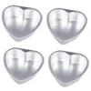 DIY Bath Bomb Heart-shaped Molds Aluminum Alloy Bathing Ball Tools Accessory Cake Muffin Dessert Maker Pan Baking 4pcs/set