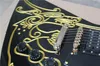 Super Rare Custom Shaped Gloss Black Gold Carving Scroll Top Explorer Electric Guitar Gold Hardware6524370