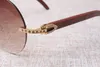 luxury diamond round sunglasses T3524012 glasses natural wooden sunglasses size: 55-18-135 mm