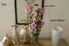 Gros Real Touch soie artificielle de style européen Rose Gold Flower avec 5 têtes Bouquet pour mariage et demoiselle d'honneur et décoration de la maison