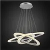 Modern Acrylic LED Pendant Light 3 Circle Suspension Chandeliers Lighting for Living Room Dining Room Bedroom