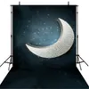 3D Crescent Moon Photography Backdrops Vinyl Dark Night Children Kids Background Wallpaper for Photo Studio Newborn Baby Photograph Props