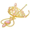 Fashion Gold Kids Snowflake Ribbon Wands Cartoon Christmas Gifts Party Crowns Cartoon Crown Magic Wand Cartoon Accessories B0996