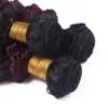 Bundle di capelli umani con onda profonda Ombre Borgogna 3 Pz / lotto 99J Estensioni dei capelli colorati rosso vino Capelli vergini malesi non trattati7490361