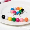 Pendientes de cuentas QQ encantadores de Color caramelo a la moda, pendientes de tuerca dulces para mujer, nuevo 100 par/lote, envío gratuito