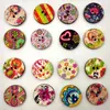 Wooden Buttons vintage paint 15 20 25mm 2 holes for handmade Gift Box Scrapbooking Crafts Party Decoration DIY Sewing draw2252