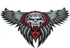Gratis frakt Stor Skull Wings Tribal Tattoo Biker Jackor Rider Vest Embroidered Patch Iron on Sew On Jacke Brodery