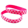 1PC Checkered Silicone Rubber Wristband Racing Flag Decoration Logo Punk Style Hip Hop Band Printed