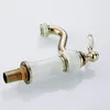 Soild Brass /Goldの水タップは、Jade Body /Single Handle Cold and Hot Bathroom Bain Faucet HS313 /多機能レンチで仕上げられています