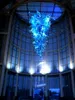 Moderne nieuwe hanglampen met de hand geblazen glas kroonluchter lichtblauw borosilicaat murano -stijl glas kroonluchters ac 110v 240V led plafondverlichting lr518