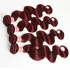 Siyusi cheveux produits brésiliens vierges corps vague cheveux paquets couleur bordeaux armure faisceaux brésilien droite Extensions de cheveux humains