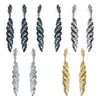 Idealway 5 Colori Silver Placed Drop Inlay Crystal Rhinestone Piegamento di orecchini per le donne Fare