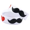 50PCS I Love Moustache 1 Pollice Wide Fashion Bracciale in gomma siliconica in bianco e nero per adulti