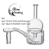 Set XXXXL Quartz Thermal Banger + Bubble Carb cap 50mm Big Bowl Double Tube Quartz Thermal Banger 45/90 Degrés PukinBeagle thermal P Banger