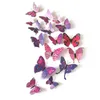 12 pièces 3D roman coloré aimant autocollant mural papillon décor à la maison chambre décoration autocollants APLE vente chaude expédition rapide