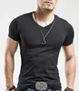 Men's Tops Tees 2017 summer new cotton V -neck short sleeve t shirt for men fashion trends fitness men t shirts free shipping
