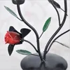 Rose Tea Lumière Bougeoir Porte-bougie en métal Romantique Porte-bougie Verre Guilding Bougie Stand Decoration Mariage