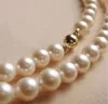 9-10MM White Freshwater Pearl Necklace 18" Round Beads Jewelry Making HU2123