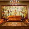 Wholesale-古代エジプトファラオ写真壁紙レトロアート壁画の壁紙群れの装飾不織布紙壁壁画