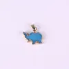 Brasilianischer Elefant Druzy Anhänger Einzigartige Natürliche Lila Rosa Blau Druzy Anhänger Glück Frieden Tier Baby Elefant Gold Umrandet Charms Großhandel