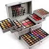 Wholesale- Miss Rose professional makeup set box in Aluminum three layers glitter eyeshadow lip gloss blush for makeup Train Cases