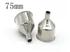 100pcs/lot Fast shipping 75mm Stainless Steel Funnel Wide Mouth Wine Oil Funnel Convenient Kitchen Tool