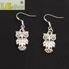 Owl Bird Earrings 925 Silver Fish Ear Hook E991 40PairSlot Antique Silver Dangle Chandelier 11x36mm3133406