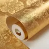 Luxe gouden folie behang PVC waterdicht dikke dikke meter behang moderne gestreepte geruite gestructureerde woonkamer muurpapier decor241e