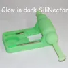 Novo design Glow Glow em Bongo de Néctar de Silicone escuro com prego Ti e Dabber Tool Pet Box Packing Long Silicone Tubs Fumando cachecóis