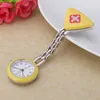Newest Cross watch Red Crossed Triangle Nurse Clock Clip Fob Brooch Doctor Pendant Hanging Medical Pocketed Quartz Timer Gift