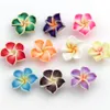 Färgrik keramisk lera porslin plumeria blomma lösa pärlor 15mm 150pcs / lot mode smycken l3000