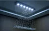 Araña de cristal LED Iluminación Gota de lluvia Lámpara de techo Rectángulo K9 Cristales luces para sala de estar Restaurante