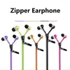 Zipper Earphones Headset 3.5mm Baixo auriculares In-Ear Zip fone Headphone com MIC para Samsung S6 Android Phone mp3 pc