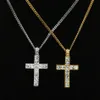 Egyptisk ankh med korspendling halsband set strass kristallnyckel till livet Egypten Cross Halsband Hip Hop Jewelry Set298L