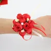 trouwbedankjes bruiloft decoraties bruiloft bloemen kunstbloem pols corsage bruidsmeisje hand pols bloem zusters bloem