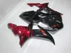 Custom Paint Bodywork för Yamaha 2002 2003 YZF-R1 Black Red Flames Fairings Kit YZFR1 YZF R1 YZF1000 02 03 RT60
