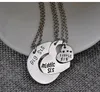 Fashion Trend Letter Pendant Necklaces 18inches BIG/MIDDLE/LITTLE sis Good Sister Patchwork Love Heart Jewelry for Women Gift