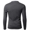 Hurtownia Mężczyzna Koszulka Mężczyźni Single Breasted Solid Color Topy V Neck Z Długim Rękawem Henley Koszula Europejska Moda Fałszywy Dwuczęściowy Polo 5 Kolory