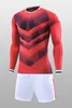 Korting goedkope lange mouwen gym jogging training running voetbal draagt ​​met korte broek, aangepaste lege namen nummers Custom Soccer Jerseys Sets