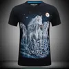 Personalidade camisetas engraçadas para homens 3d camisetas leão impresso verão casual t shirt banda de rock t camisas mens roupas de grife de moda