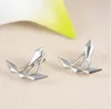 Womens Anchor Shape Ear Jacket Polished Silver/Gold Tone Back Ear Cuffs Stud Earring Stud Earrings Front and Back Earbob