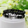 Krachtige heren sieraden groothandel 8mm matte agaat Stoppers kralen met vier kleuren Big Anchor Black CZ armbanden