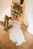 Bohemia Dantel Şifon A Hattı Çiçek Kız Elbise Kısa Kollu Ülke Gelinlik Çocuklar Için Sevimli Uzun İlk Communion Elbiseler