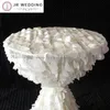 1PCS 3D Ruffled Cream Leaf Shape Taffeta Table Cloth 132'' Round For 80CM Cocktail Cover Decoration