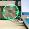 Mini USB Fan gadget Flessibile a collo di cigno LED Orologio Cool per laptop PC Notebook Visualizzazione dell'ora di alta qualità durevole Regolabile