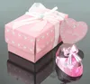 50pcs Wedding Favours Różowy Crystal Baby Bootie Ozdoba w pudełku prezentowym Pośrodek Kryształowe dekoracje buta