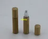 20pcs/lot Free shipping 5ml bamboo Roll on bottle packaging bamboo shell Steel roller ball bottles