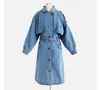 Wholesale- 2016 Women Denim Coat Vintage Turn Down Collar Oversize Women Jacket Coat Tops For Women Long Denim Coat Femme Casaco Feminino1