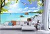 angepasste Tapete für Wände Strand 3D TV Kulisse 3D Wandbilder Tapete für Wohnzimmer klassische Malerei Tapete