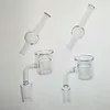 Quartz Thermal Banger Nail 10mm 14mm 18mm Double Tube Quartz Thermische Banger met Crab Cap 45 graden voor olierigs glazen bongen